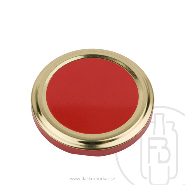 Lock 63mm Röd med guldkant